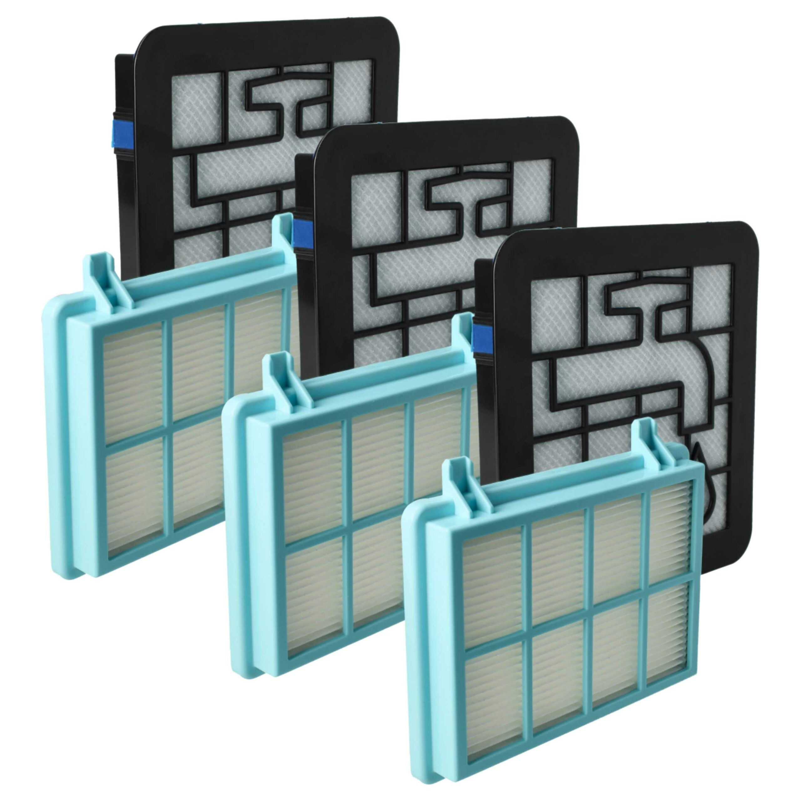 Conjunto de 3 Filtros vhbw para Aspirador Philips 432200494471