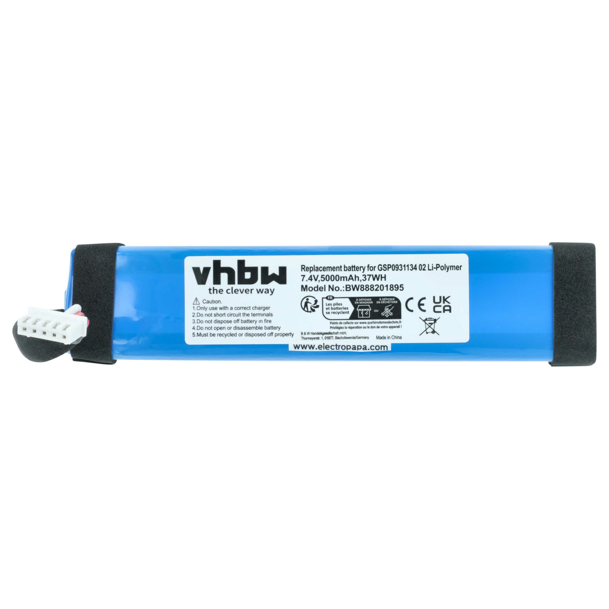Bateria vhbw para Coluna JBL Xtreme - Li-polymer 5000 mAh (GSP0931134 02) - Image 3