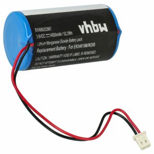 Bateria de Substituição para Sistema de Alarme Visonic 0-9912-K, ER34615M - 14500 mAh 3.6 V Li-SOCl2