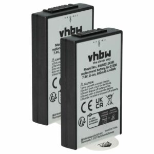 2x Bateria vhbw para Polaroid Z2300, Z230E - 600mAh, 7.4V, Li-Ion