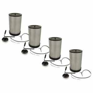 Conjunto de 4 Filtros de Pó Fino + Escova de Limpeza vhbw - Compatível com Scheppach, Metabo e BAMATO CF1