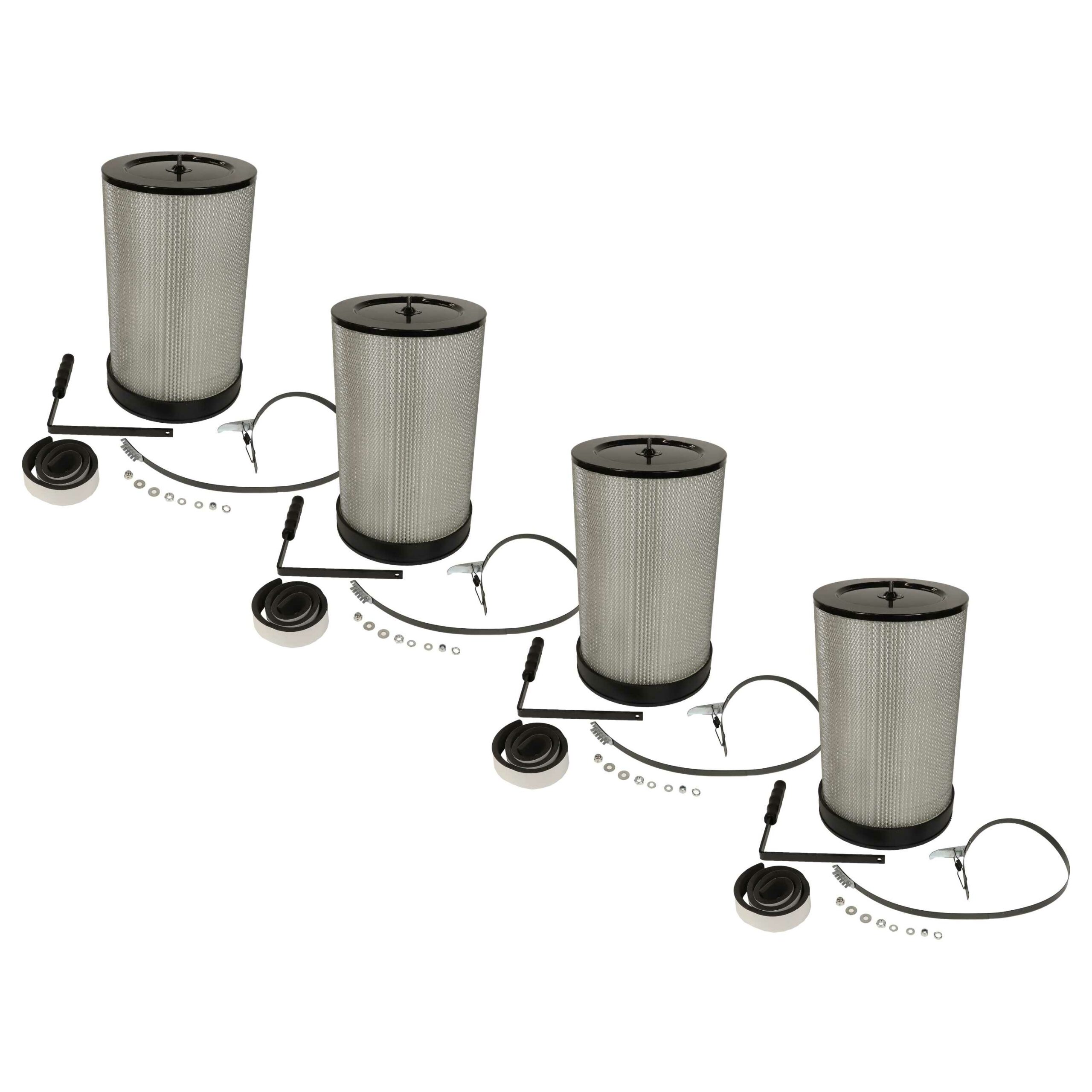 Conjunto de 4 Filtros de Pó Fino + Escova de Limpeza vhbw - Compatível com Scheppach, Metabo e BAMATO CF1