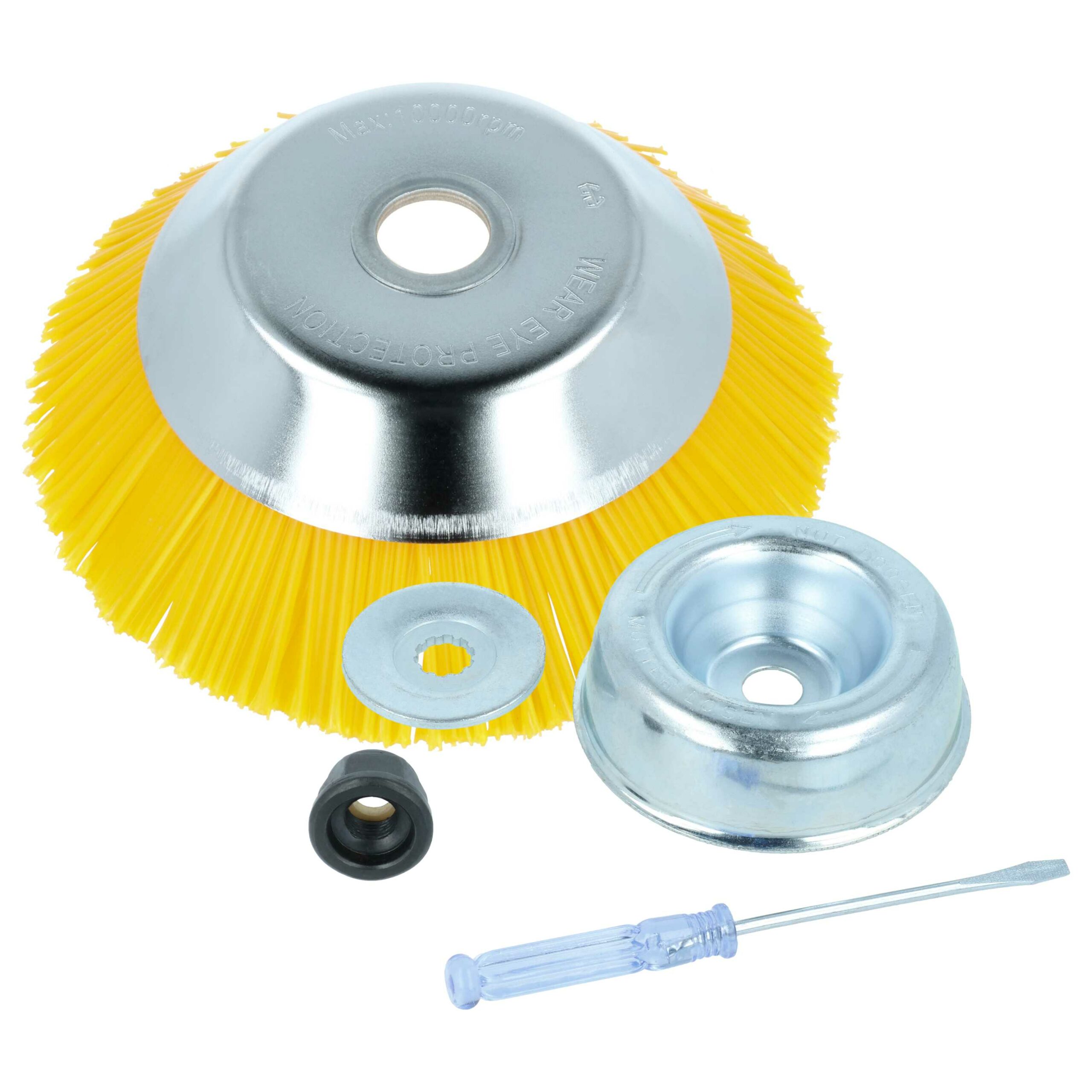 Escova de Nylon para Limpeza de Pátios vhbw - Ø 20 cm - Compatível com Honda, Kawasaki, Makita, Stihl + Acessórios