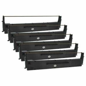 Pack com 5x Fitas de Tinta Compatíveis Epson C13S015021 para Impressoras Matriciais e de Recibos - Roxo