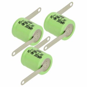 Bateria Recarregável Tipo 1/3AA 300 mAh 1.2V NiMH - Conjunto de 3 Unidades vhbw