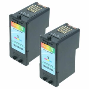 2x Cartuchos de Tinta compatíveis com Lexmark Nº 1, 18CX781E, 18C0781E X2310 - C/M/Y