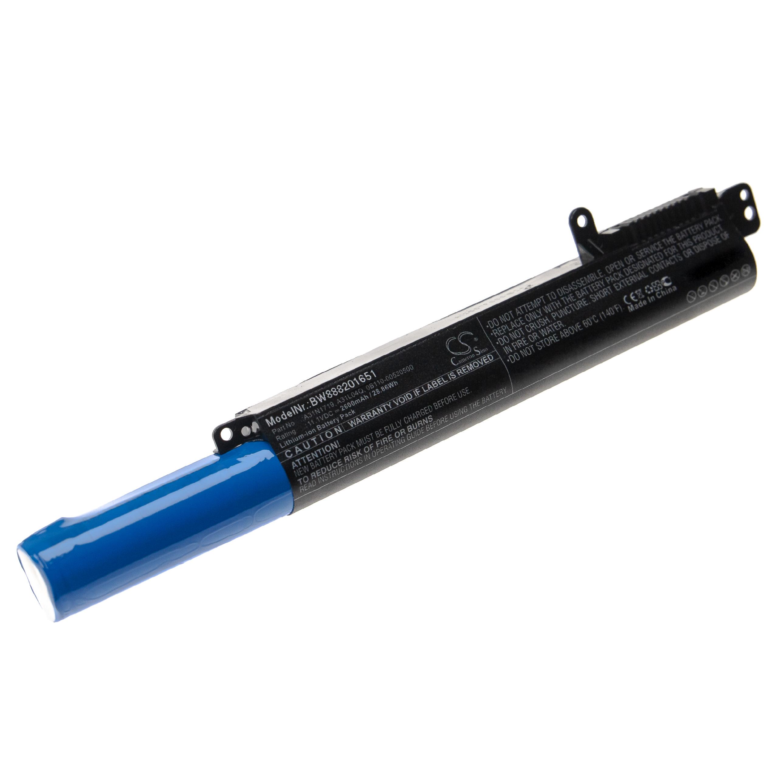 Bateria para Notebook Asus compatível com 0B110-00520200, 0B110-00520500, A31L04Q, A31N1719 - 2600 mAh 11.1 V Li-Ion
