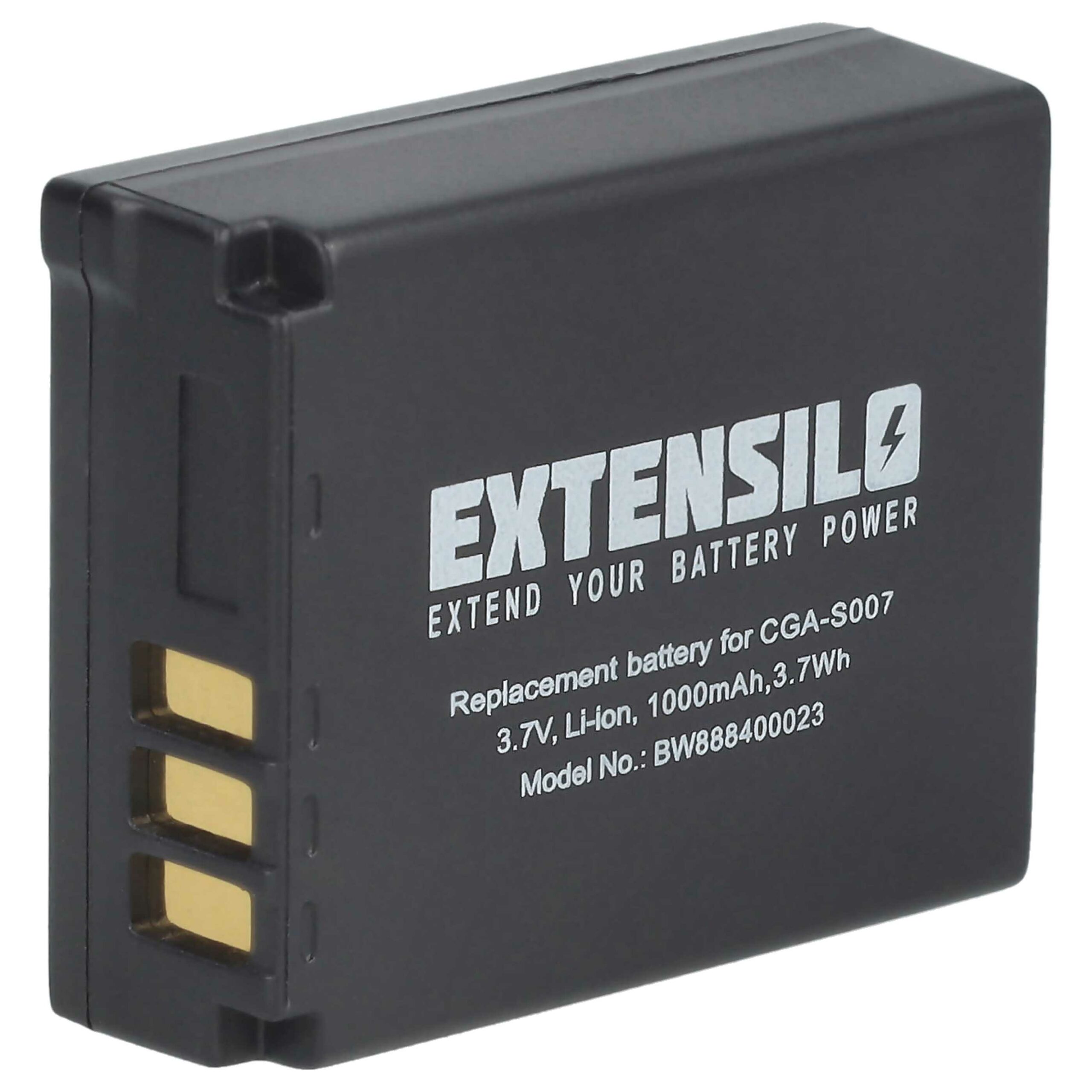 Bateria EXTENSILO para Panasonic Lumix DMC-TZ1, DMC-TZ2, DMC-TZ3, DMC-TZ4, DMC-TZ5 - 1000mAh, 3.7V, Li-Ion