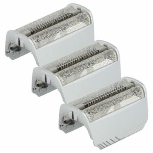 3x Lâmina Dupla para Barbeador Braun 30B, 30B Mul, 30S - vhbw com Moldura, Prateada