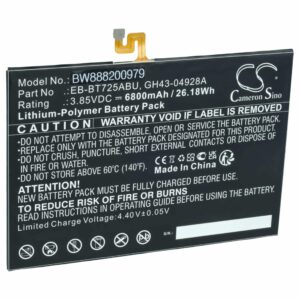 Bateria vhbw para Samsung Tablet EB-BT725ABU, GH43-04928A - 6800 mAh 3.85 V Li-polymer