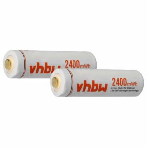 Bateria AA Recarregável vhbw 650 mAh 3.7V Li-Ion (Pack 2x)