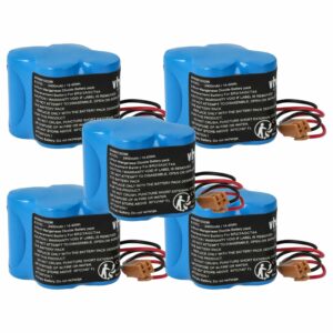 Bateria Industrial vhbw 5x 6V 2400mAh Li-MnO2 Compatível Dantona Matt Pack (Conector Castanho)