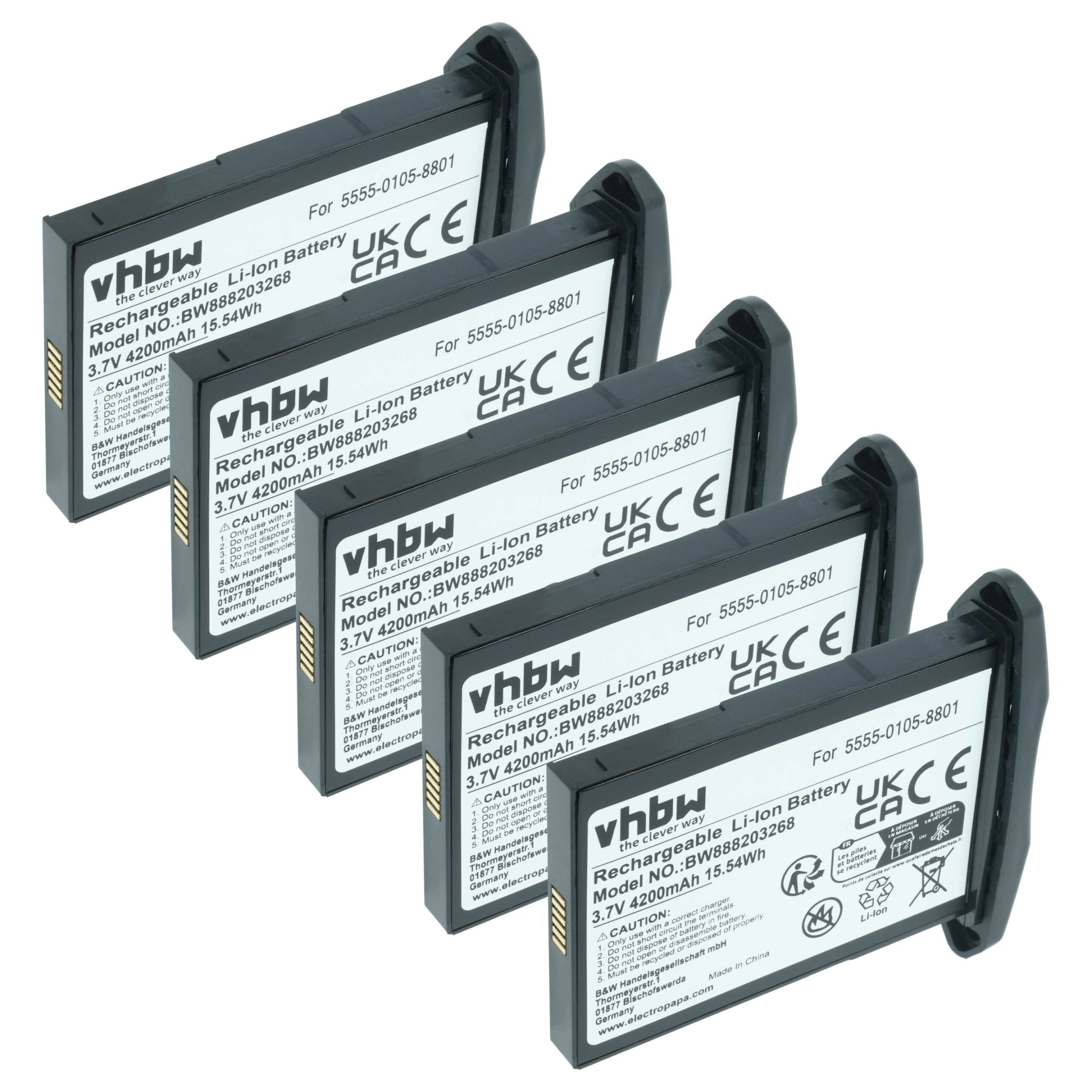 Bateria vhbw 4200mAh 3.7V para NCR Orderman 5555 - Pack de 5 unidades