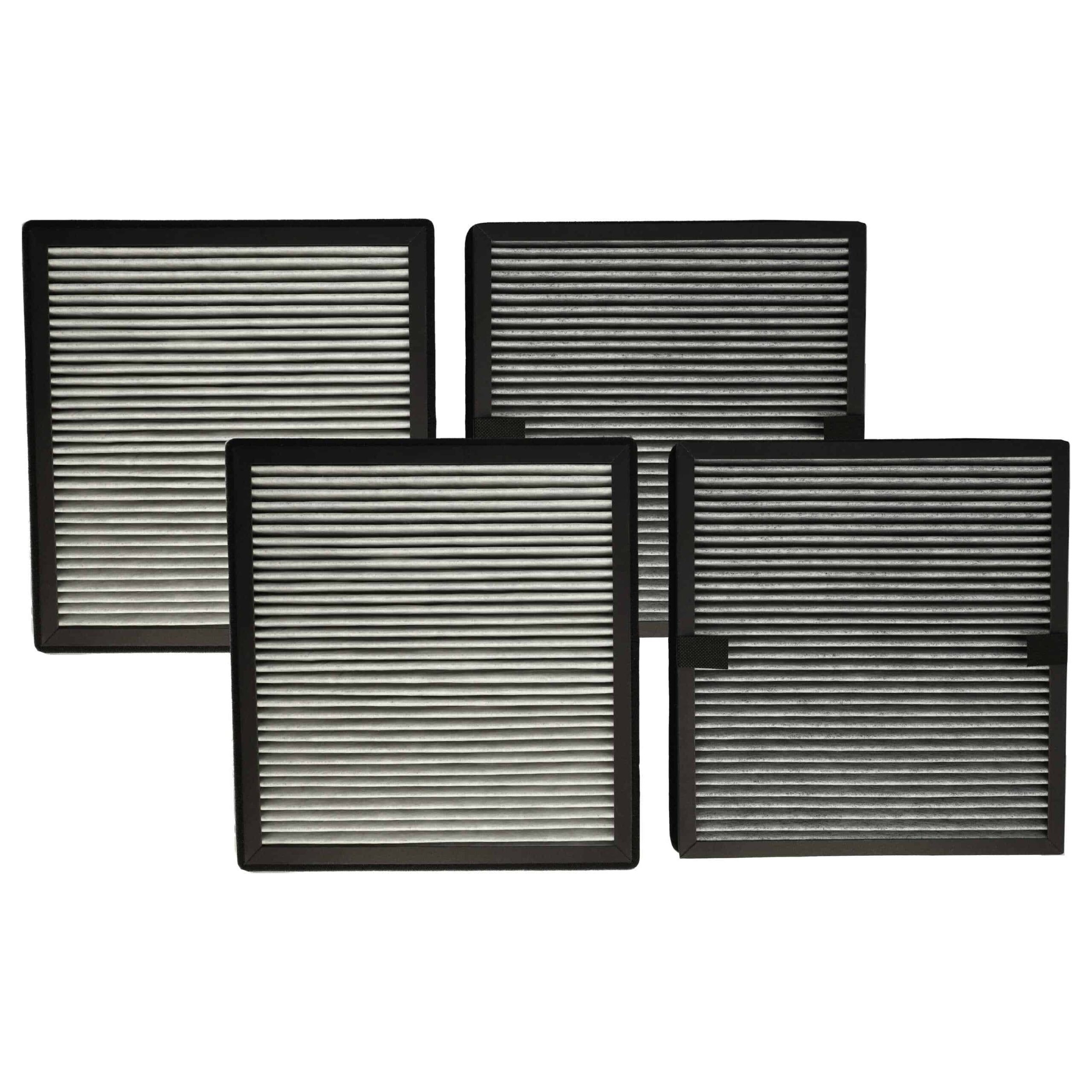 Conjunto de 4 Filtros vhbw para Purificador Ideal 8734001 - Filtro HEPA e Carvão Ativado