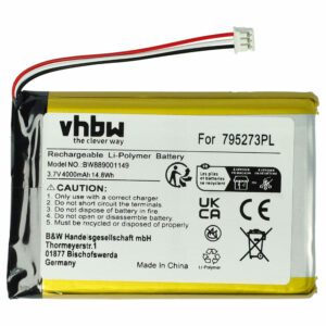 Bateria vhbw 4000 mAh 3.7 V Li-polymer para Tigerbox Touch