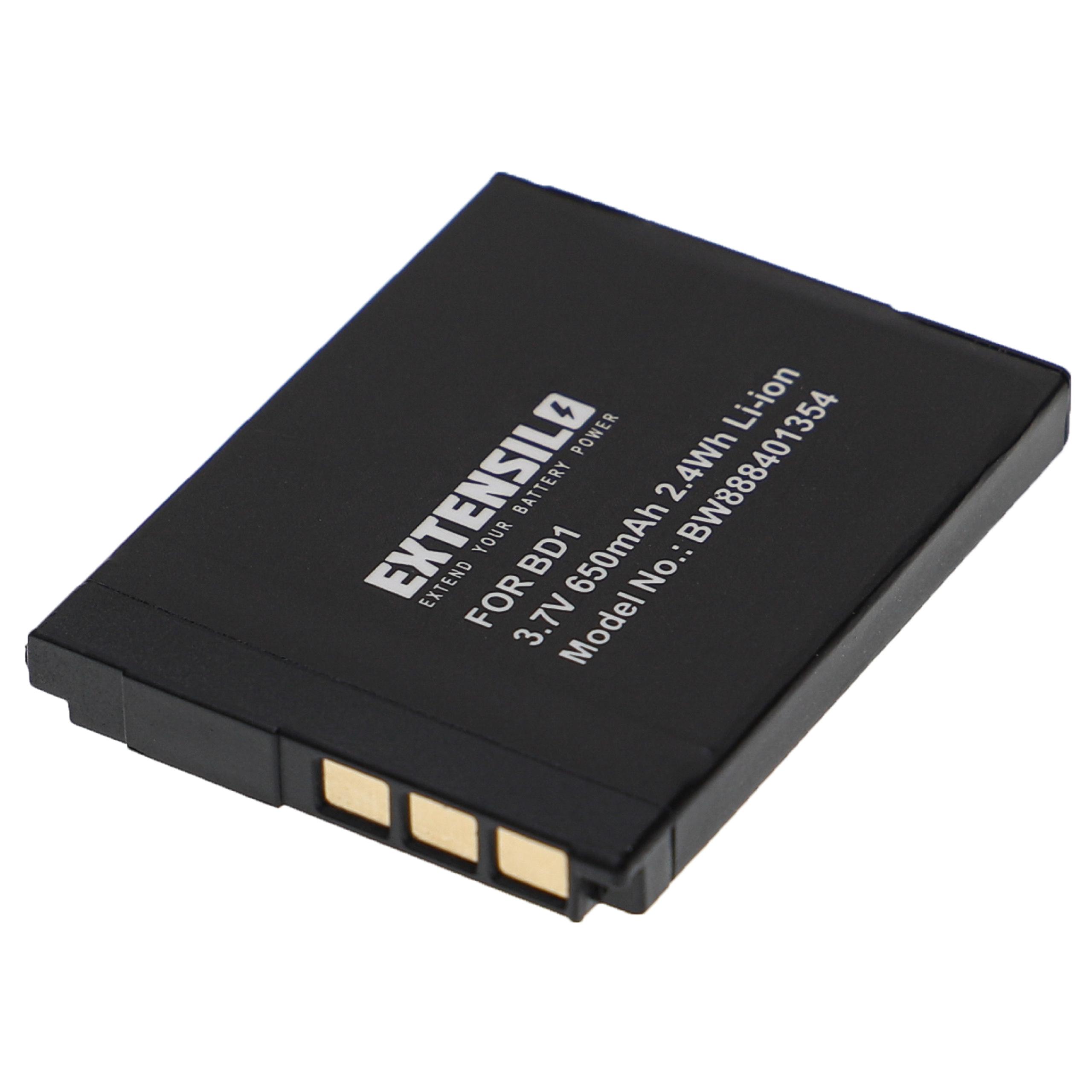 2x Bateria EXTENSILO para Sony NP-BD1, NP-FD1 - 650mAh, 3.7V, Li-Ion - Image 3