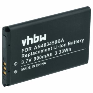 Bateria para Telemóvel Samsung AB403450BEC, AB403450BE, AB403450BC, AB403450BA - 900 mAh 3.7 V Li-Ion vhbw