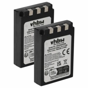 Bateria vhbw compatível com Olympus Li-12B, Li-10B - 2x 750mAh, 3.7V, Li-Ion