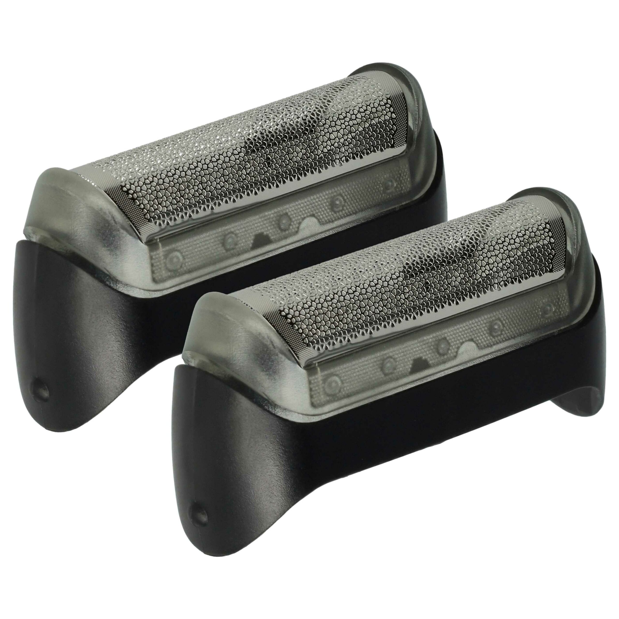 2x Lâmina de Barbear para Braun 5733700, 5733701, 20s, 20B, 10B, 5733702 - vhbw com Moldura, Preto/Prateado