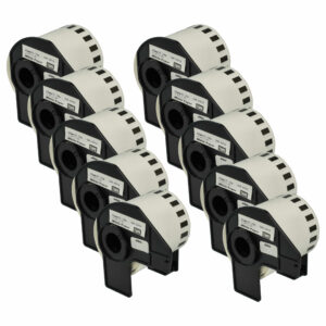 10x Rolo de Etiquetas Compatível com Brother DK-22212 - 62 mm x 15,24 m + Suporte