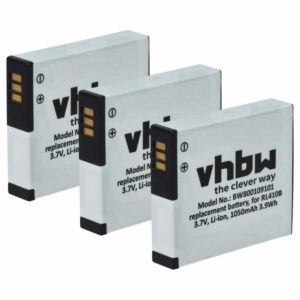 3x Bateria compatível Rollei AC 410-420, RL410B - 1000mAh, 3.7V, Li-Ion vhbw