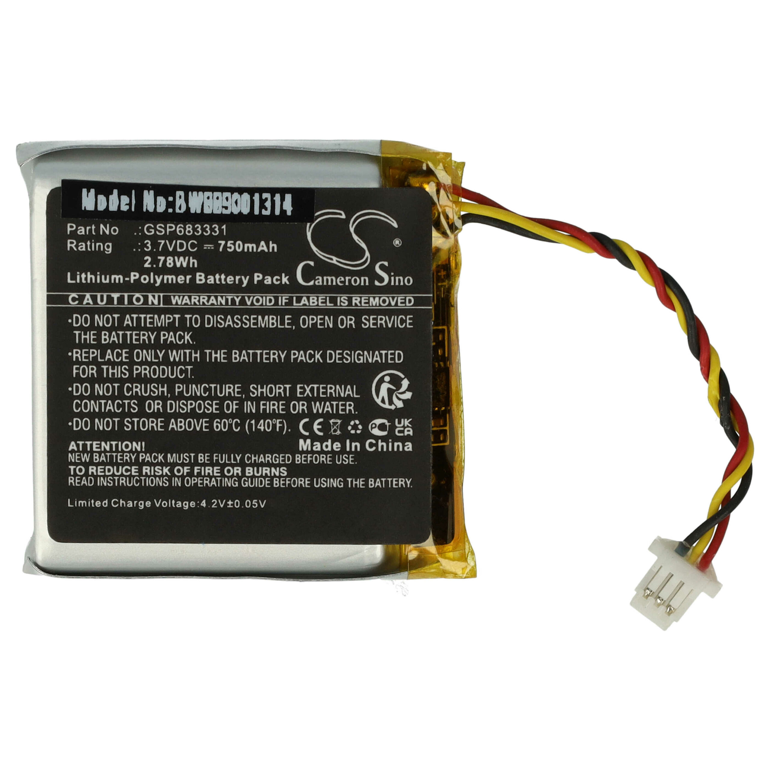 Bateria de Substituição para Auscultadores JBL GSP683331 - 750 mAh 3.7 V Li-polymer vhbw