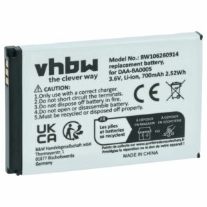 Bateria para MP3 Player Creative vhbw - 700 mAh 3.7 V Li-polymer