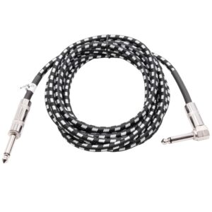 Cabo de Áudio para Guitarra vhbw - Jack 6.35 mm, 3 m, Reto/Angulado, Trançado
