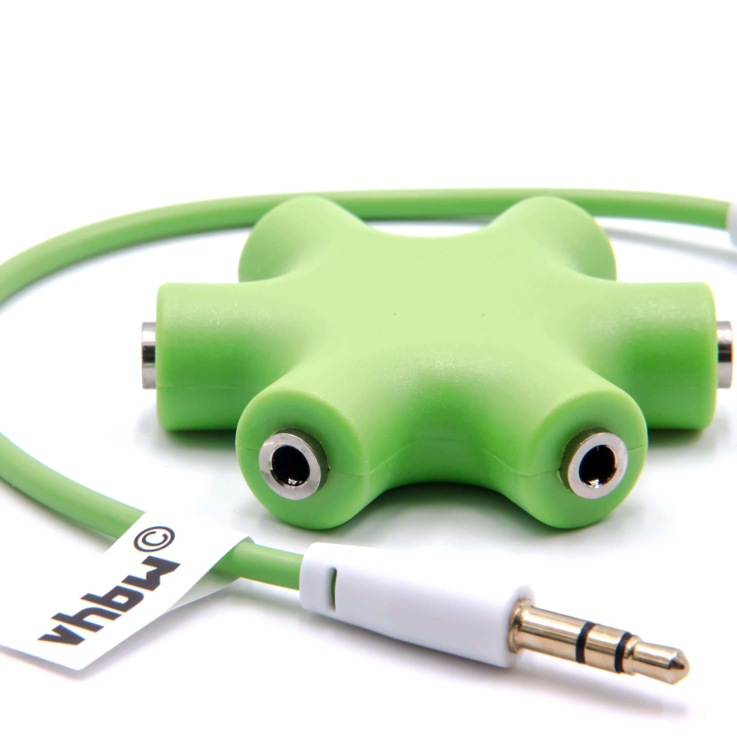 Divisor de Áudio 6 Vias com Ficha Jack 3.5mm - vhbw Verde - Image 2
