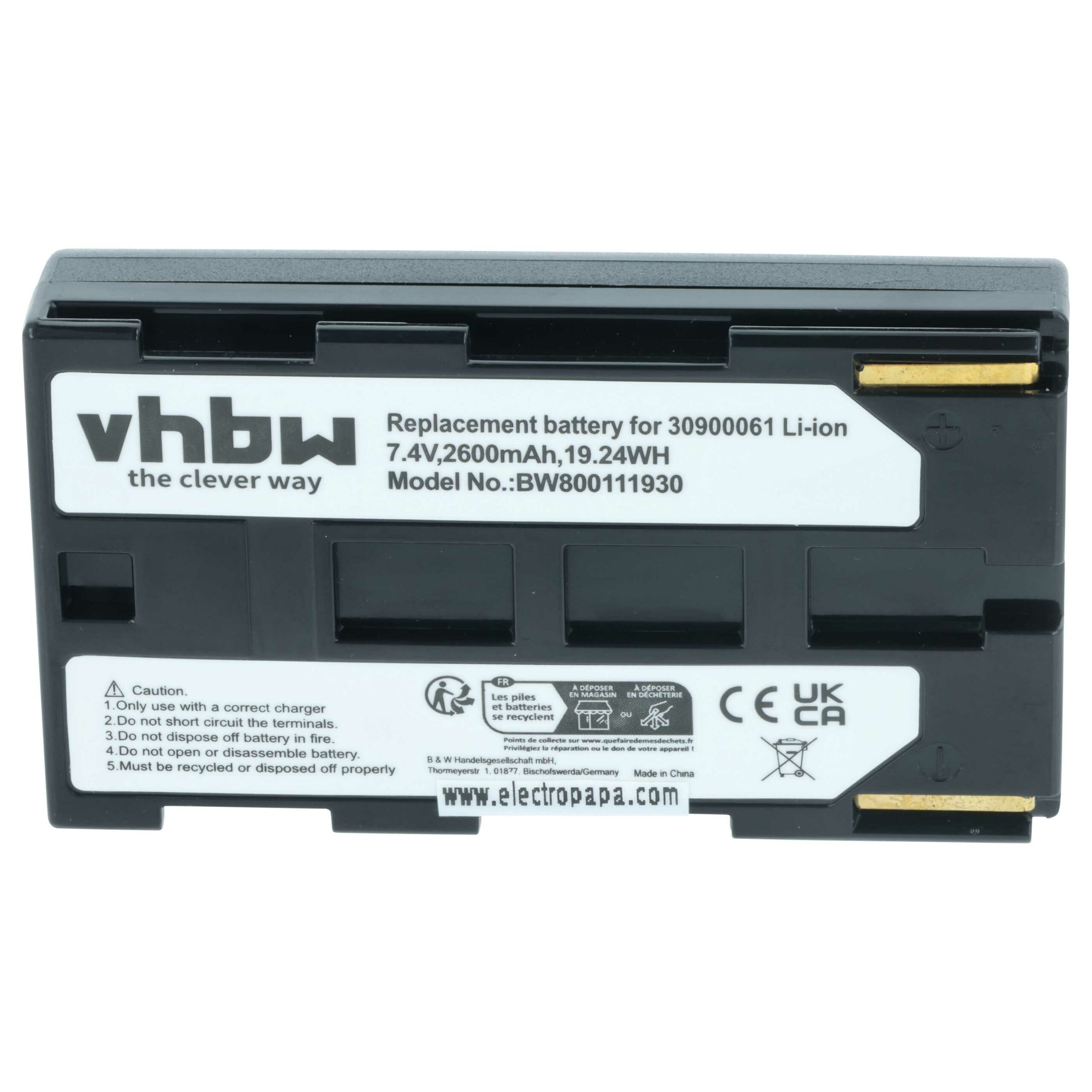 Bateria vhbw para Canon BP-911, BP-914, BP-915, BP-924, BP-945, BP-927, BP-930, BP-941 - 2600mAh, 7.2V, Li-Ion - Image 3