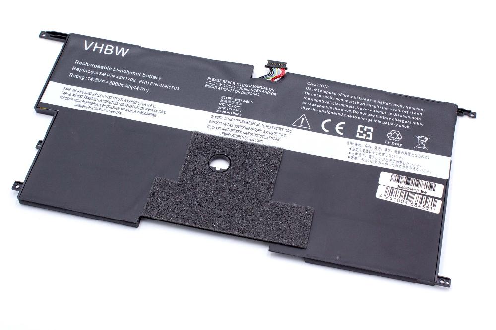 Bateria para Portátil Lenovo vhbw - Compatível 45N1700, 45N1701, 00HW002, 00HW00 - 3000 mAh 14.8V