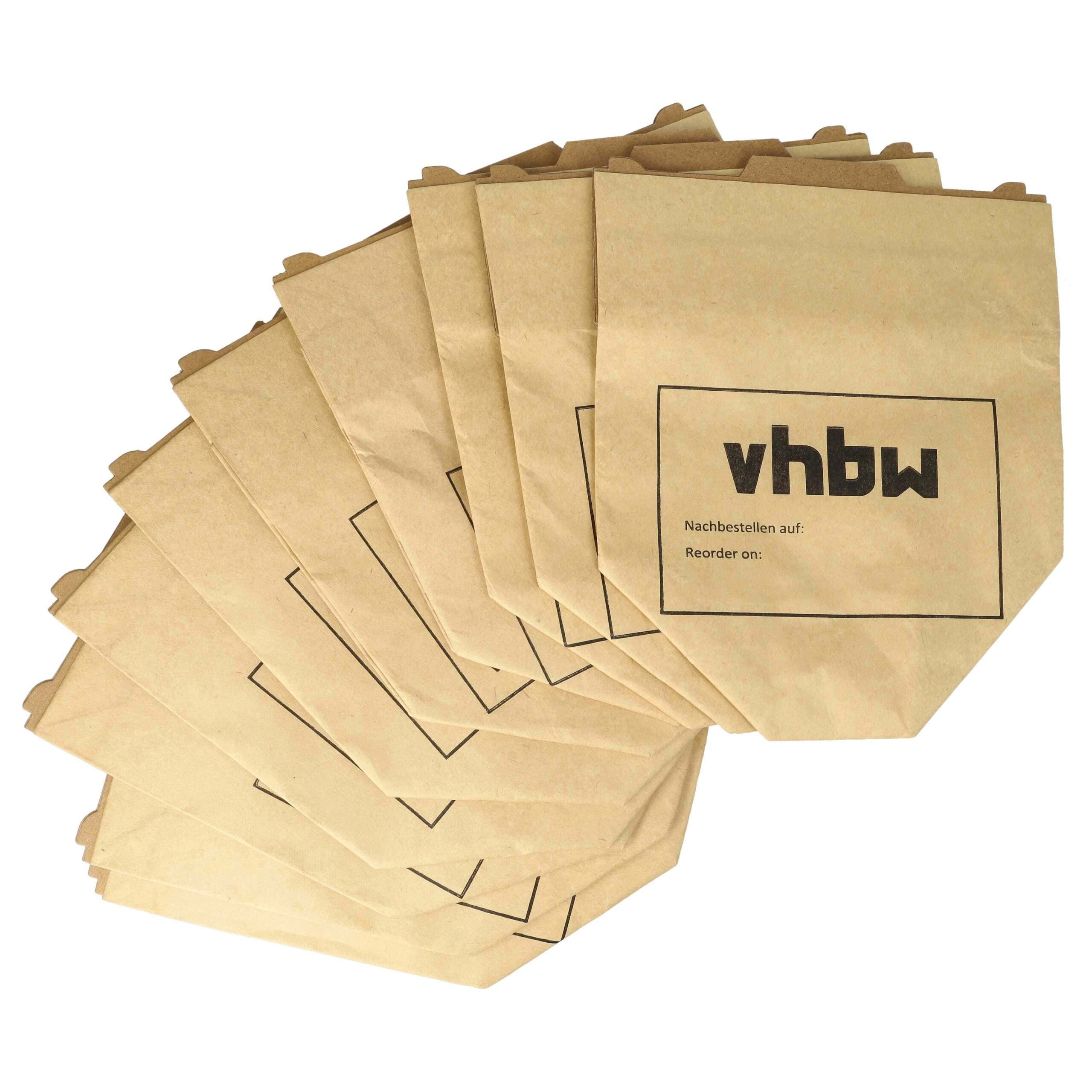 Pack 10x Sacos para Aspirador vhbw compatível Menalux 6971P Vorwerk - Papel