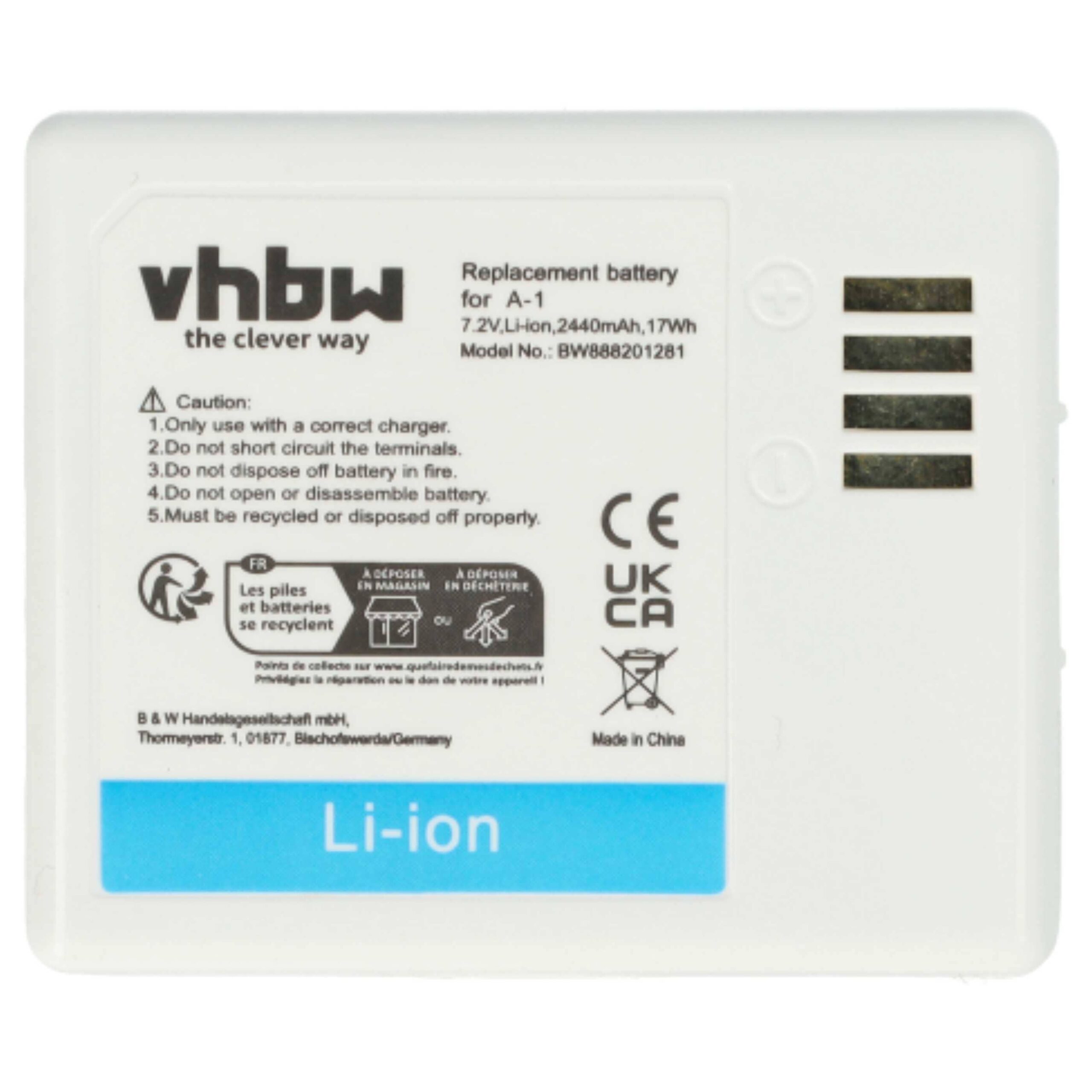 Bateria para Câmara de Segurança Netgear / Arlo A-1B - 2200 mAh 7.2V Li-Ion vhbw - Image 3