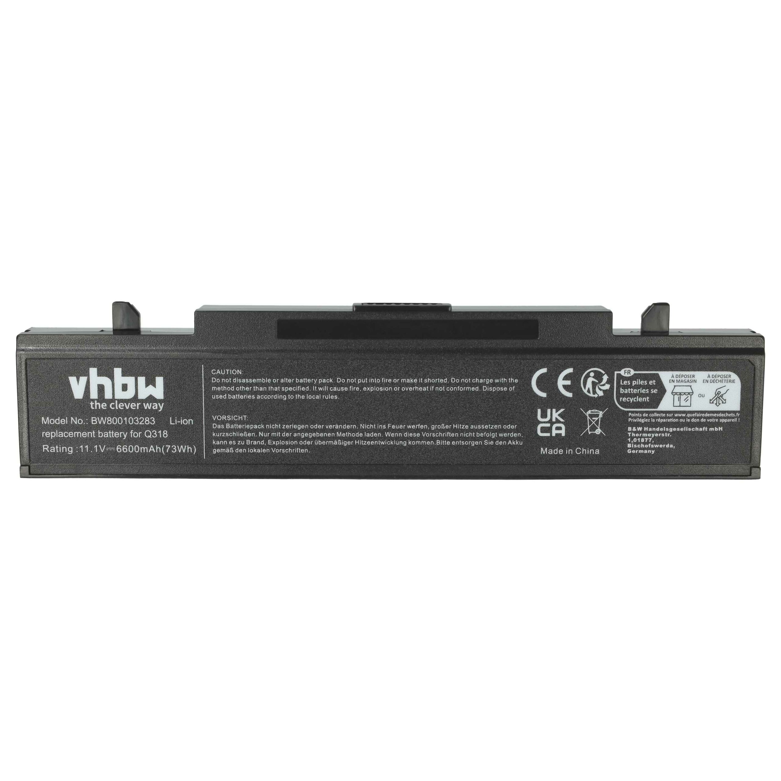 Bateria vhbw para Samsung - 6600 mAh 11.1 V Li-Ion (AA-PB9MC6B, AA-PB9MC6W, AA-PB9MC6S) - Image 3
