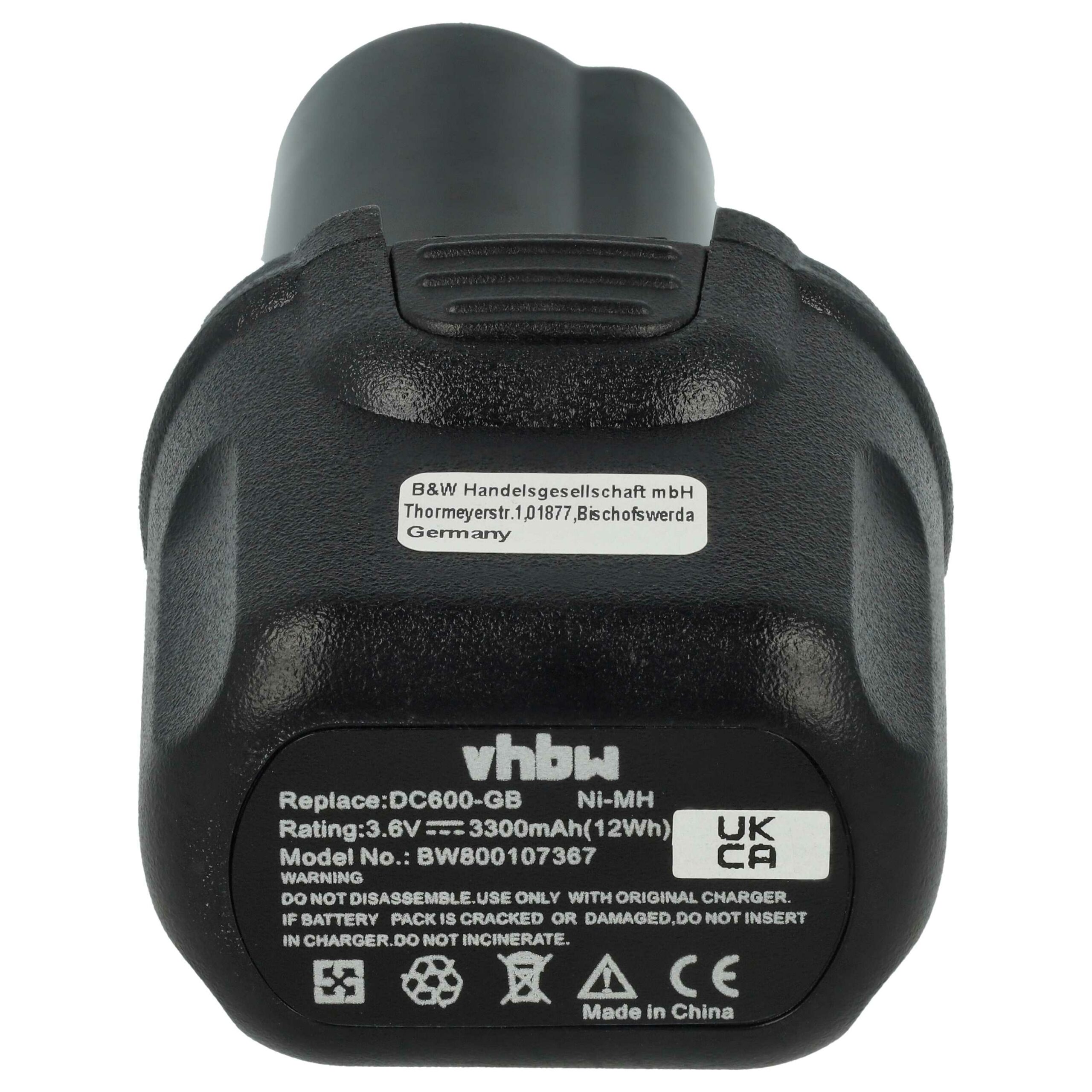 Bateria vhbw compatível com Dewalt DE9054-XJ, DE9054 - 3300 mAh, 3.6 V, NiMH - Image 3