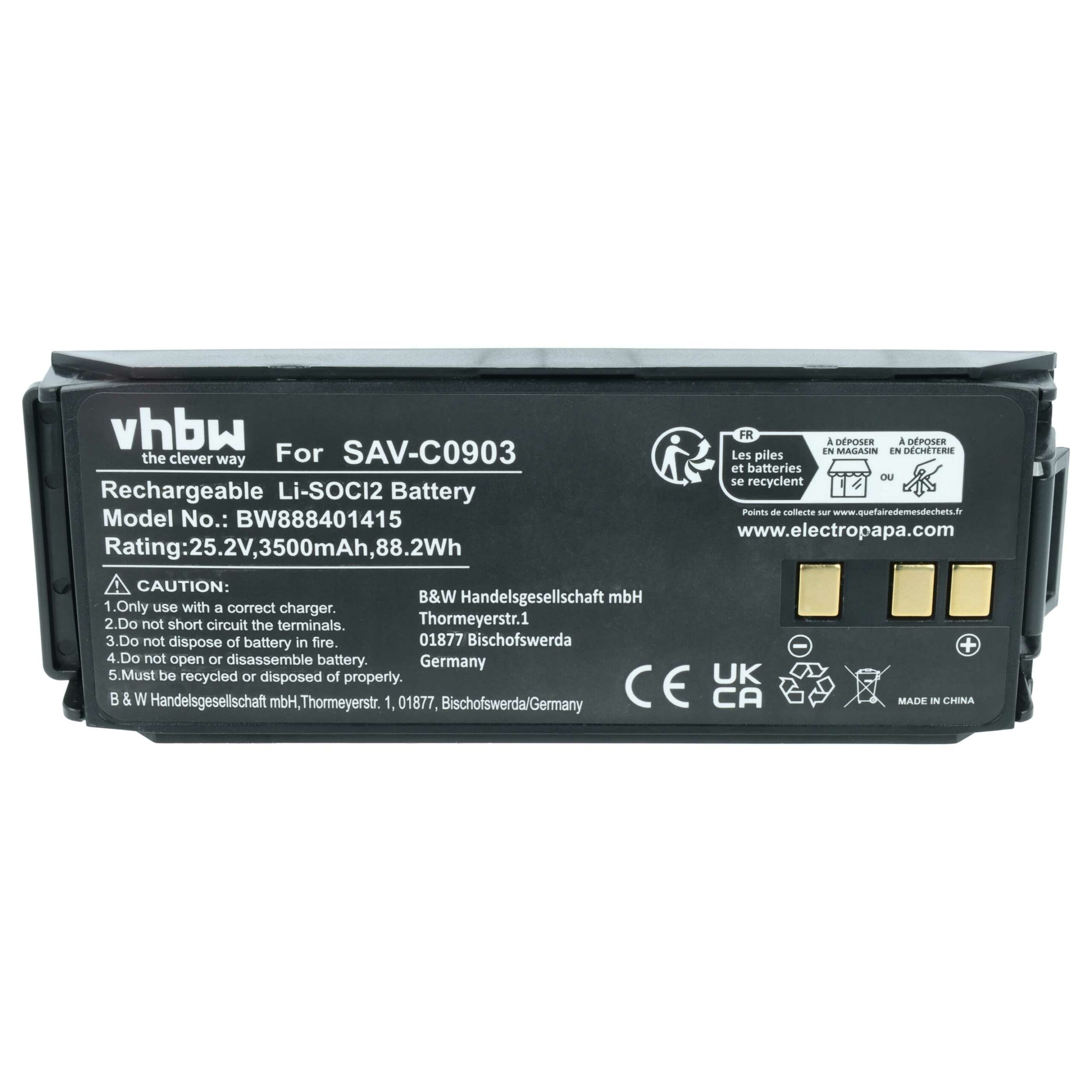 Bateria vhbw 2x para Saver One SAV-C0903 - 3500 mAh 25.2 V Li-SOCl2 - Image 3