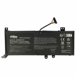 Bateria vhbw para Asus (0B200-03280500, C21N1818-2) - 4730 mAh 7.7 V Li-polymer