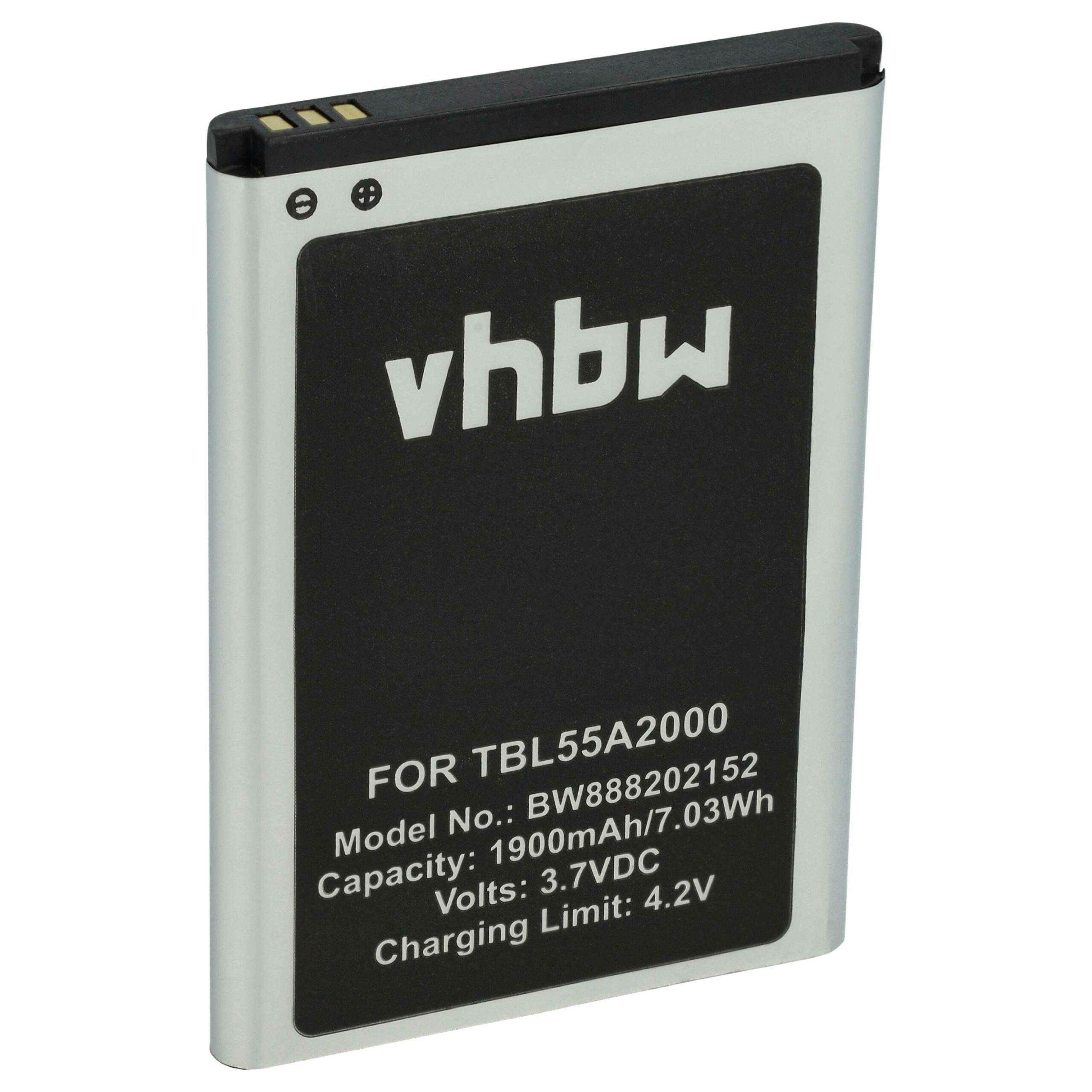 Bateria de substituição vhbw para Router TP-Link TBL55A2000, TBL-55A1800 - 1900 mAh 3.7 V Li-polymer