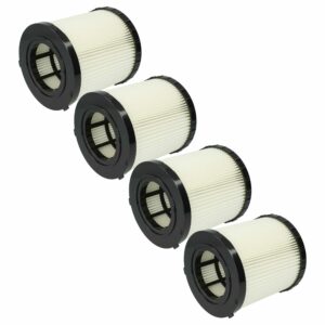4x Filtros Redondos de Substituição vhbw para Aspiradores Dewalt DCV5801H, DCV5801H-XJ