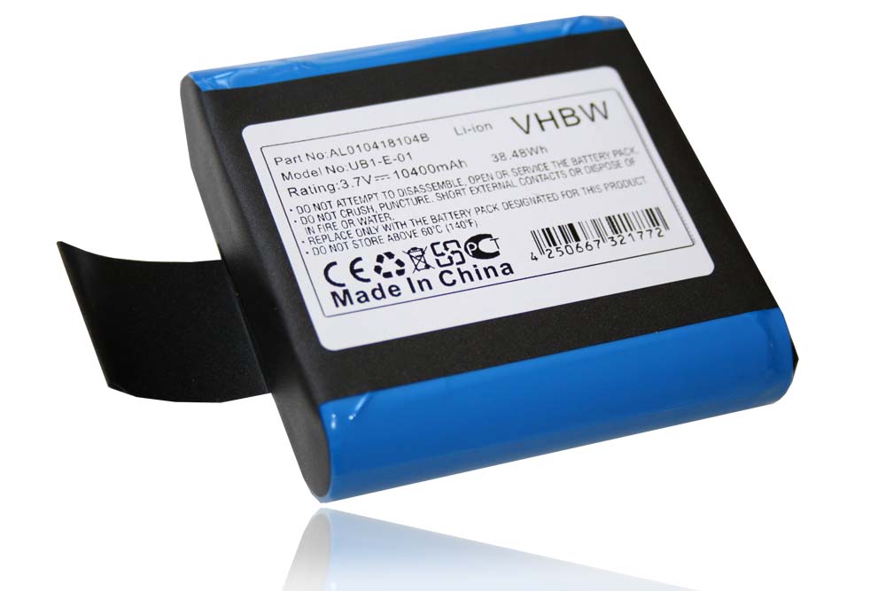 Bateria vhbw para Rádio DAB Pure F1 ChargePAK - 10400 mAh 3.7V Li-Ion