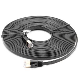 Cabo Ethernet Cat.7 Plano vhbw para Rede Doméstica e Escritório - 8 m, Preto