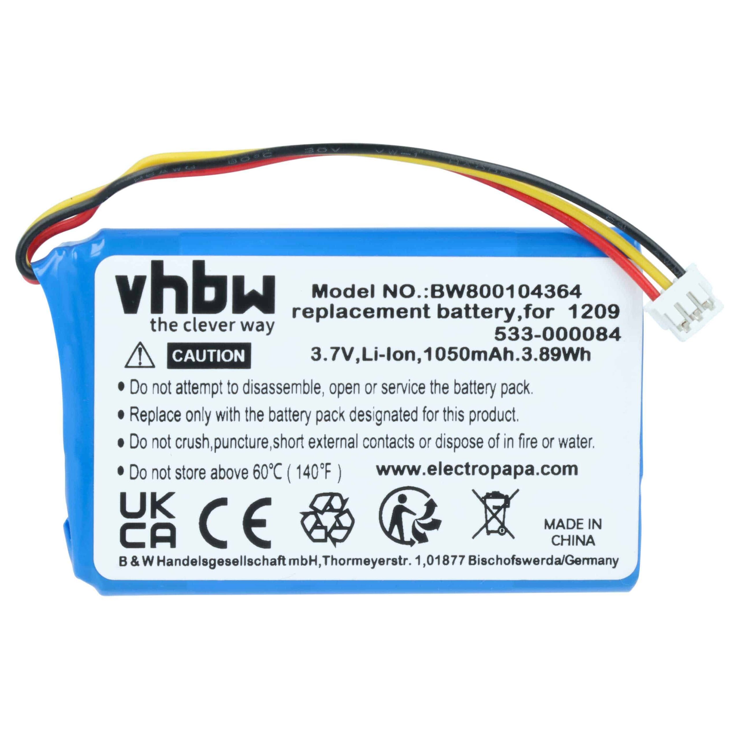 Bateria de Substituição vhbw para Comando Logitech 1209, 533-000084 - 1050 mAh 3.7 V Li-Ion - Image 3