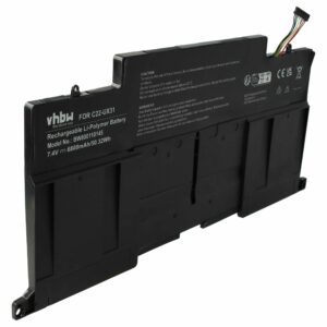 Bateria vhbw para Asus C22-UX31 - 6800 mAh 7.4 V Li-Polímero, preta