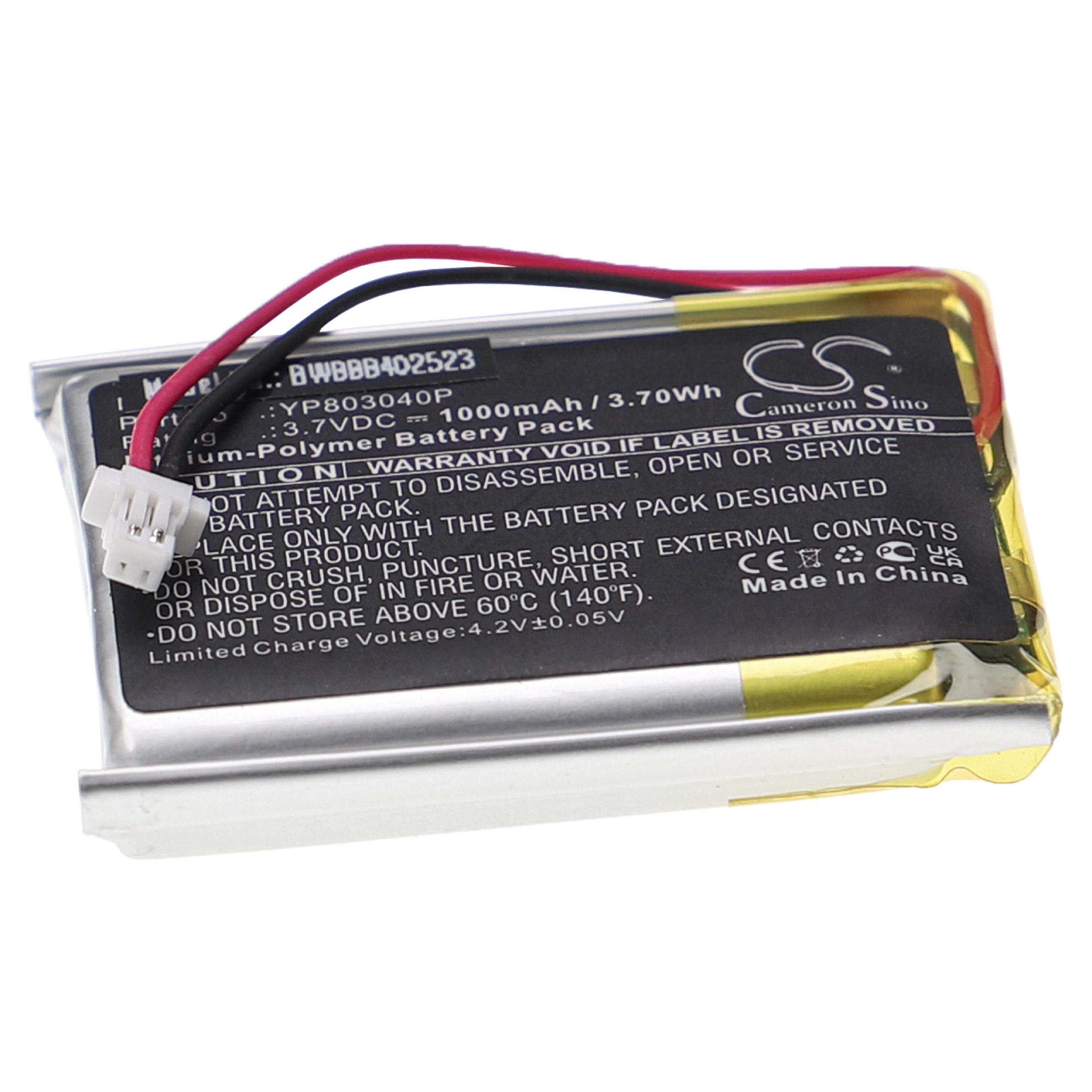 Bateria para Videocâmara Sena YP803040P - 1000 mAh 3.7 V Li-polímero vhbw - Image 3