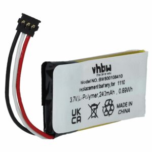 Bateria para Auscultador Logitech sem fios vhbw 1110, 533-000071 - 240 mAh 3.7 V Li-Ion