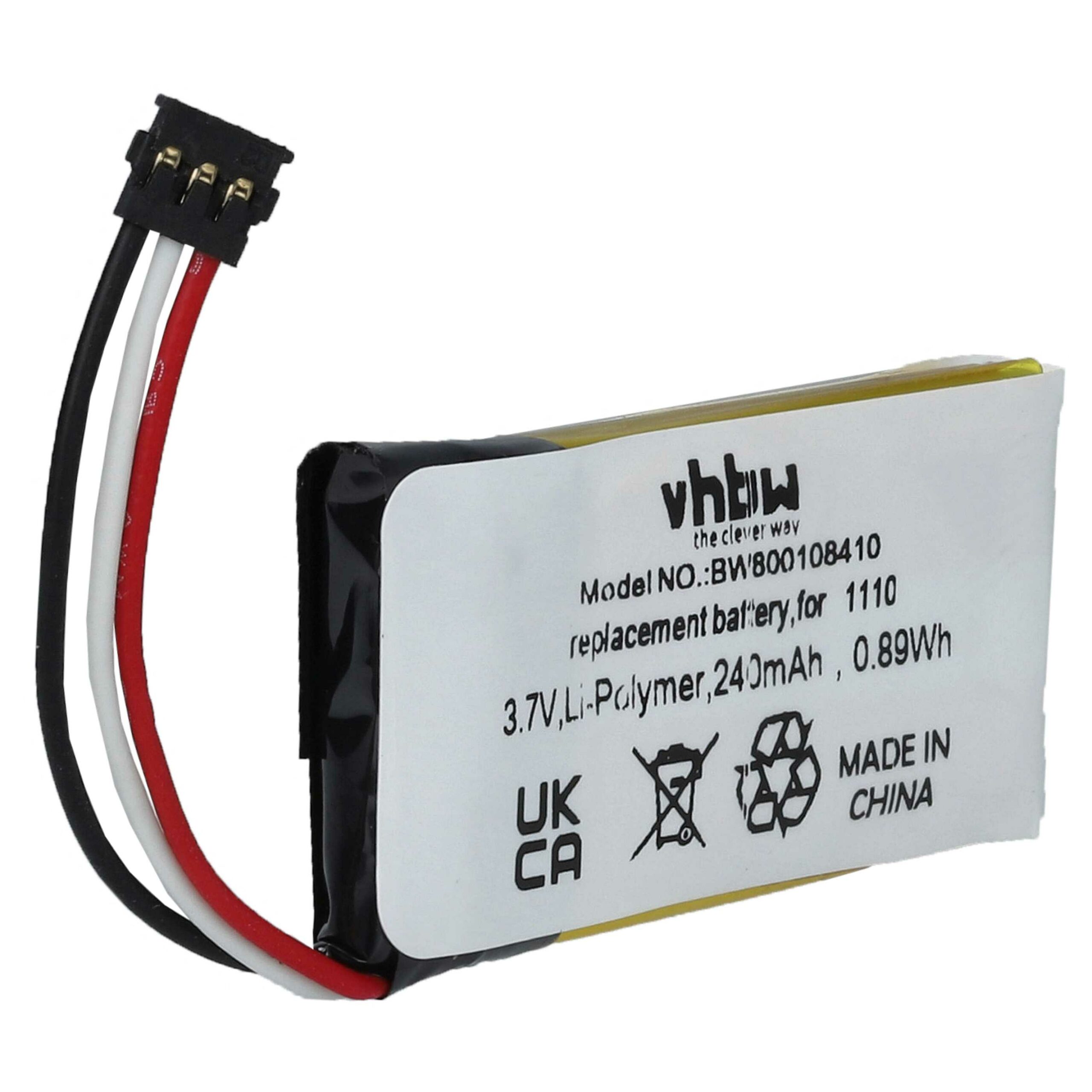 Bateria para Auscultador Logitech sem fios vhbw 1110, 533-000071 - 240 mAh 3.7 V Li-Ion