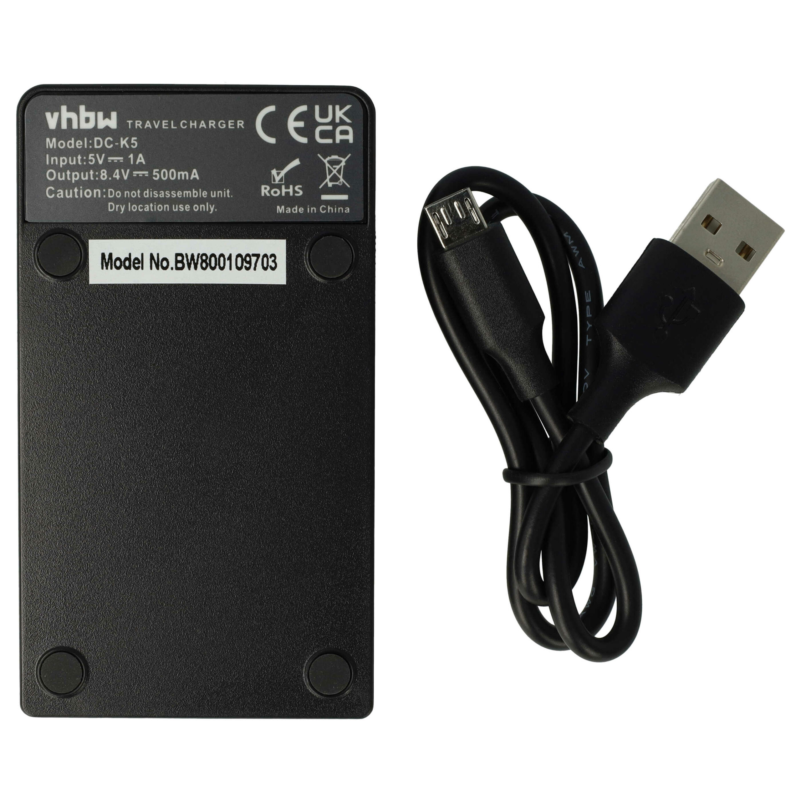Carregador USB-C + Cabo USB-C para Canon Digital Rebel 60 - 0,5 A vhbw - Image 2