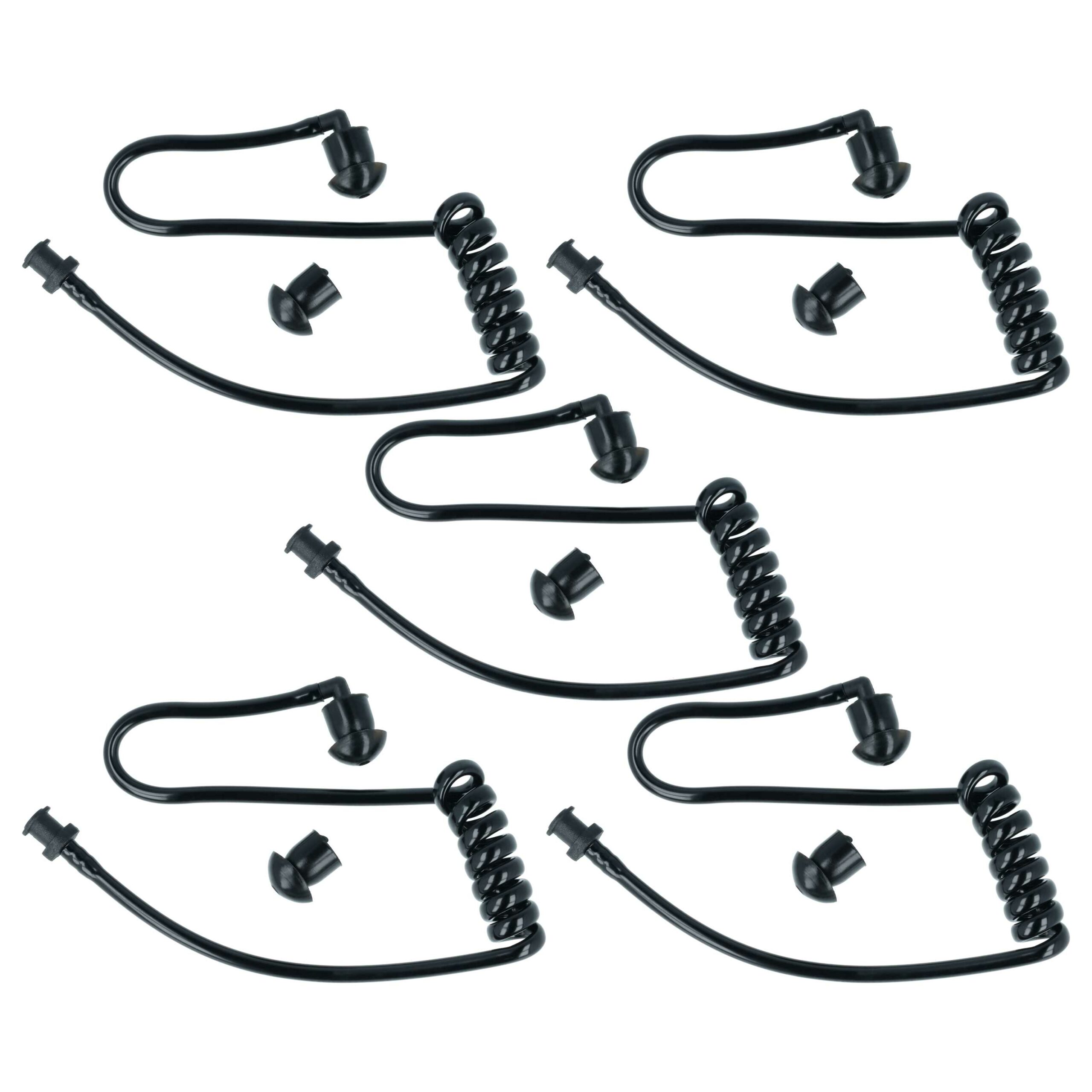 Tubo de Som Espiral para Auscultador de Rádio vhbw - 5 unidades + 10 auriculares