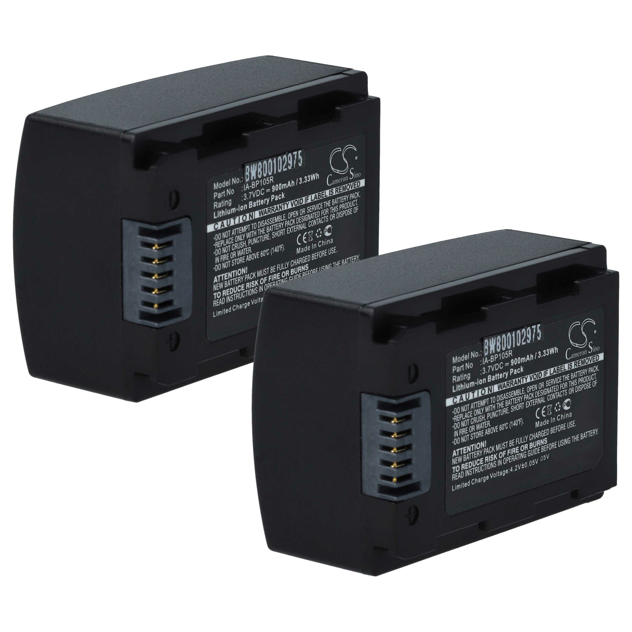 Bateria vhbw para Samsung - Compatível IA-BP105R - 1100 mAh 3.7 V Li-Ion (Pack 2x)
