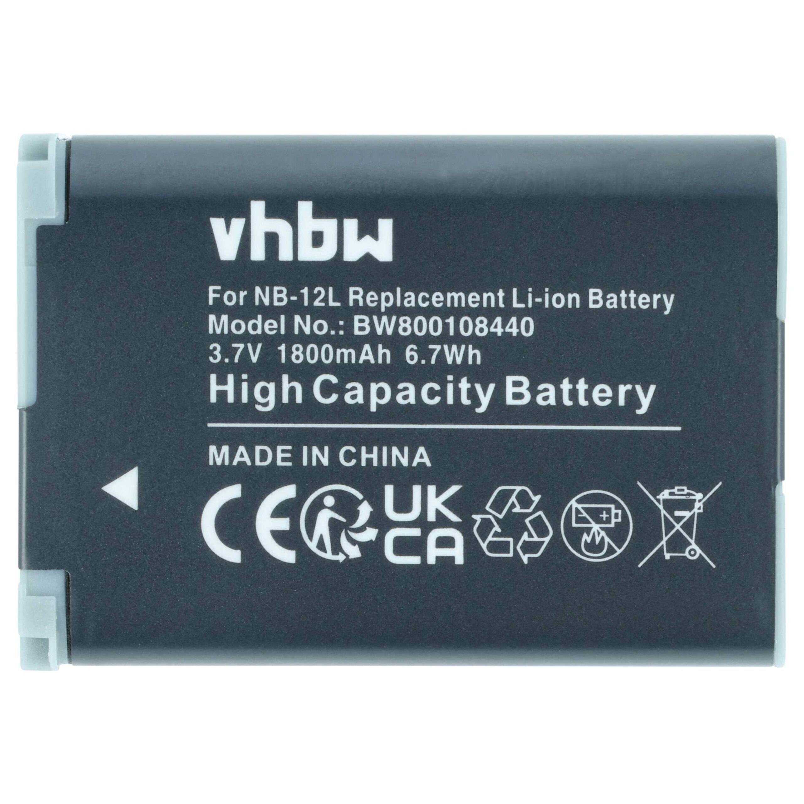 Bateria vhbw para Canon NB-12L - 1800mAh, 3.7V, Li-Ion - Image 3